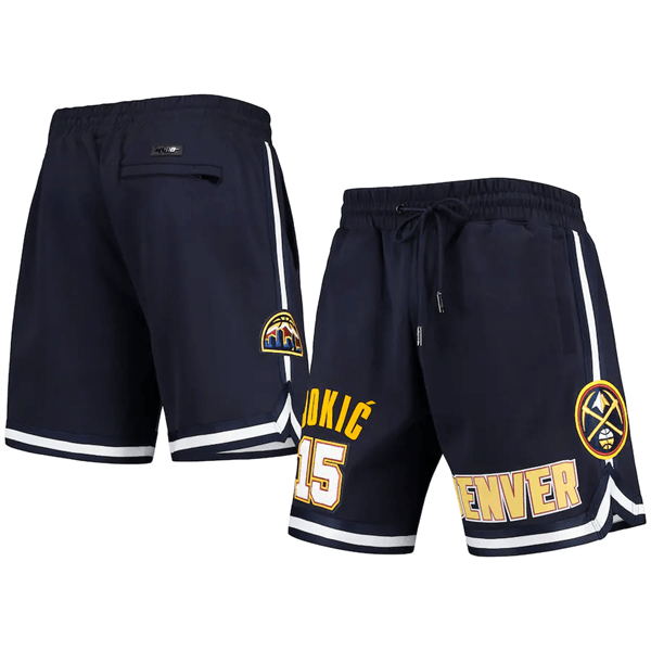 Men's Navy Denver Nuggets #15 Nikola Jokic Shorts